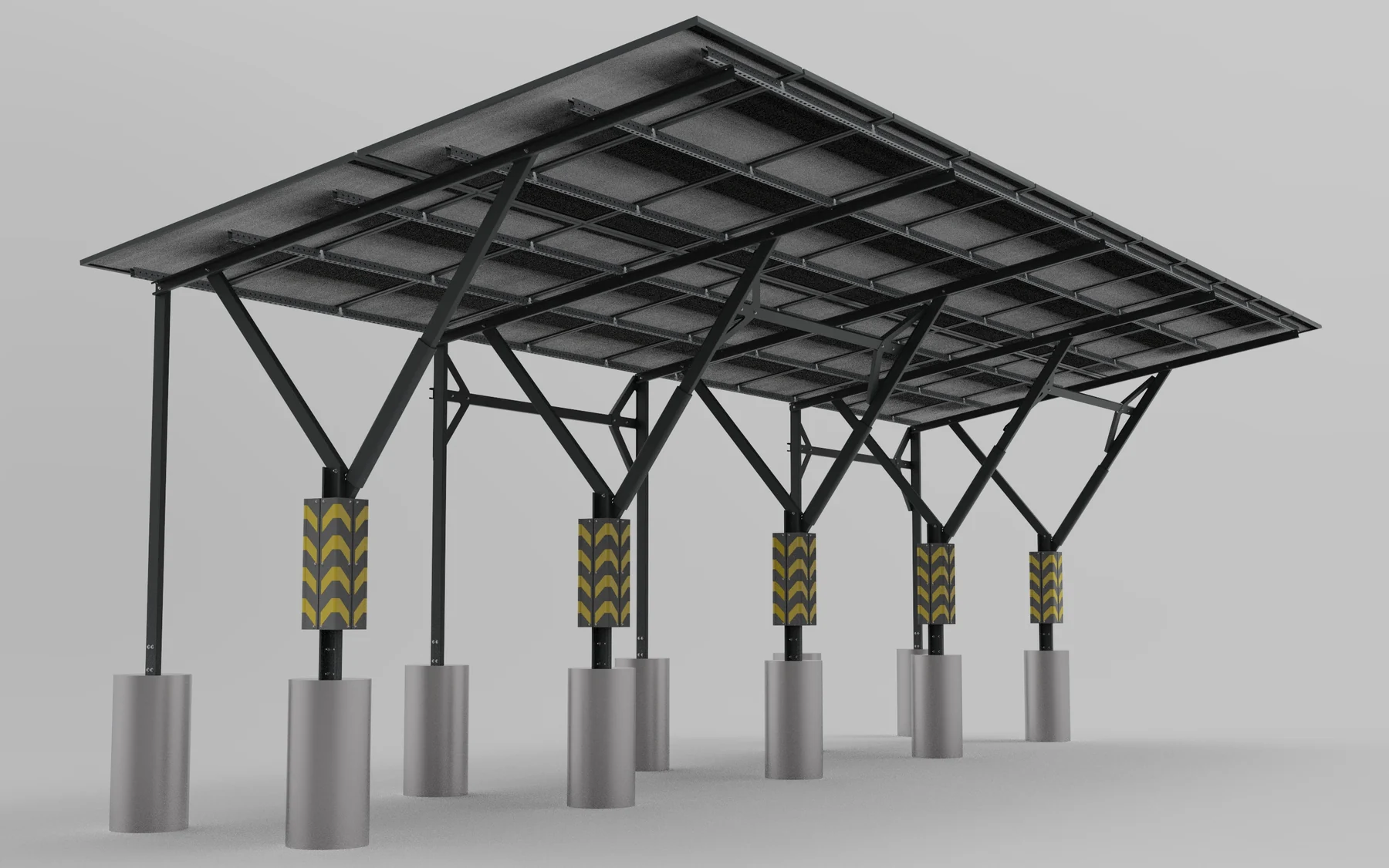 Рендер вузла опори навісу carport